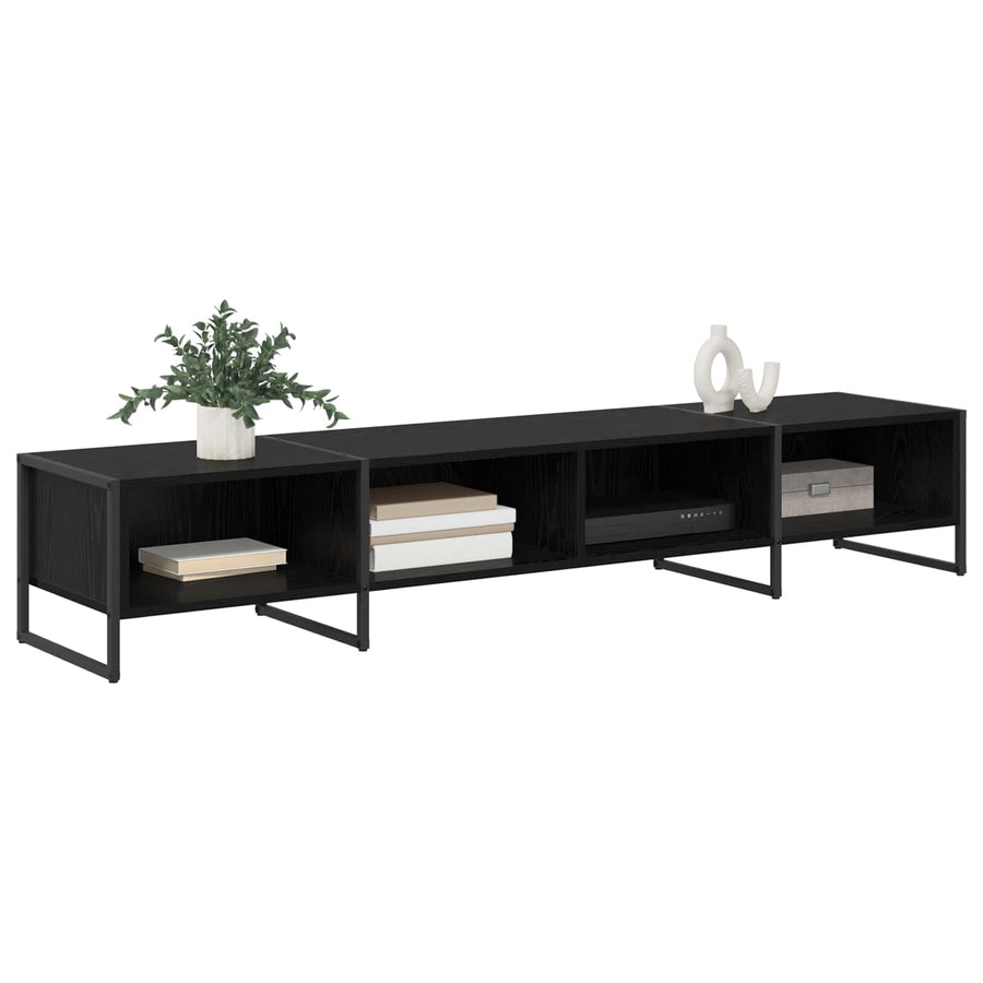TV-kast Zwart Eiken 170,5 x 36 x 30,5 cm Bewerkt hout