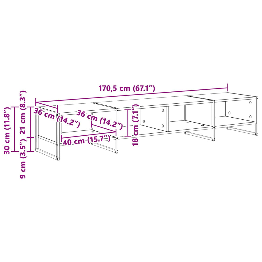 TV-kast Grijs Sonoma 170,5 x 36 x 30,5 cm Bewerkt hout