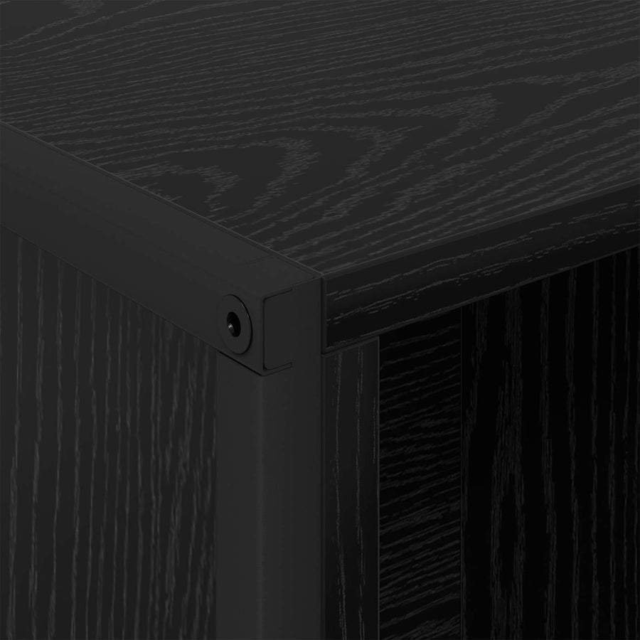 Boekenkast Zwart Eiken 99,5 x 30 x 108,5 cm Bewerkt hout
