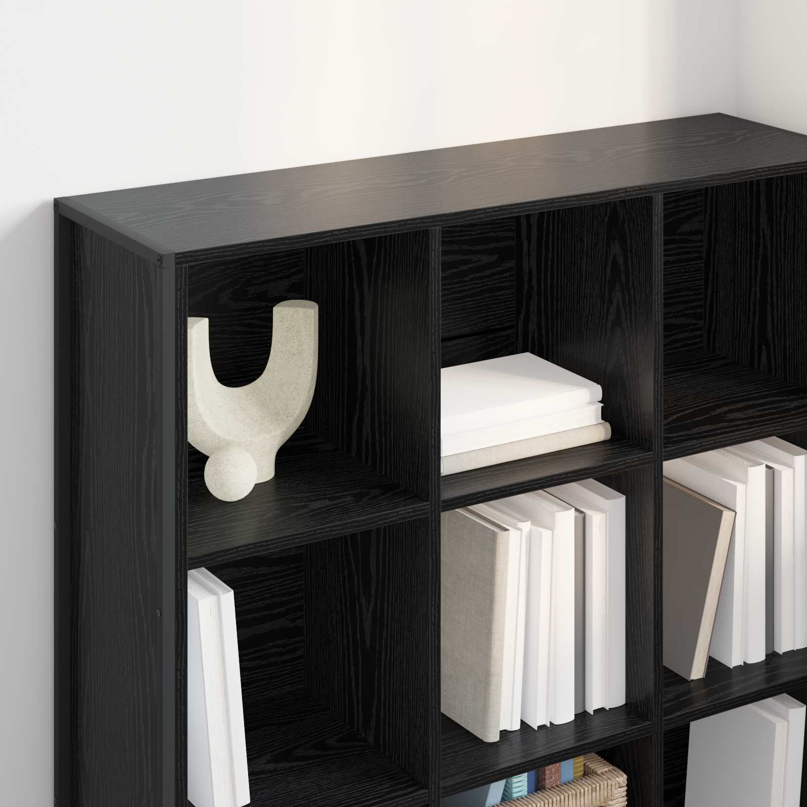 Boekenkast Zwart Eiken 99,5 x 30 x 108,5 cm Bewerkt hout