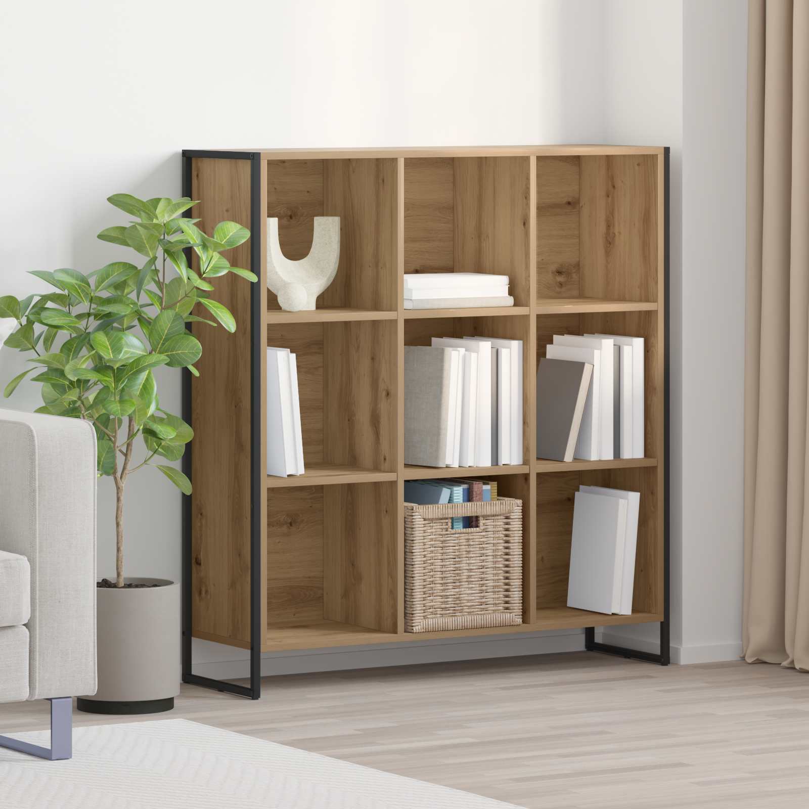 Boekenkast Ambachtelijk eiken 99,5 x 30 x 108,5 cm Bewerkt hout