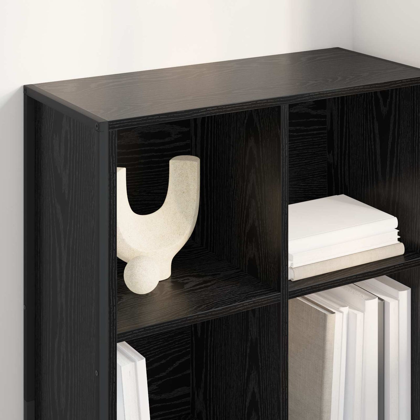 Boekenkast Zwart Eiken 99,5 x 30 x 108,5 cm Bewerkt hout