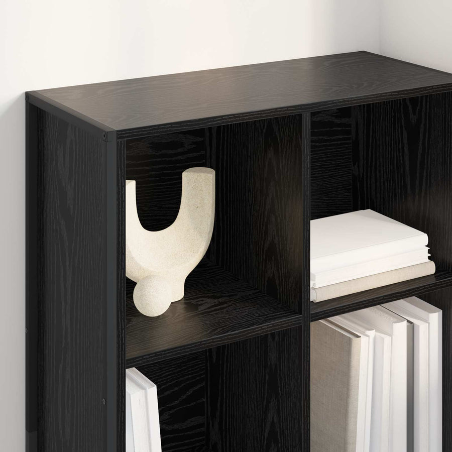 Boekenkast Zwart Eiken 99,5 x 30 x 108,5 cm Bewerkt hout