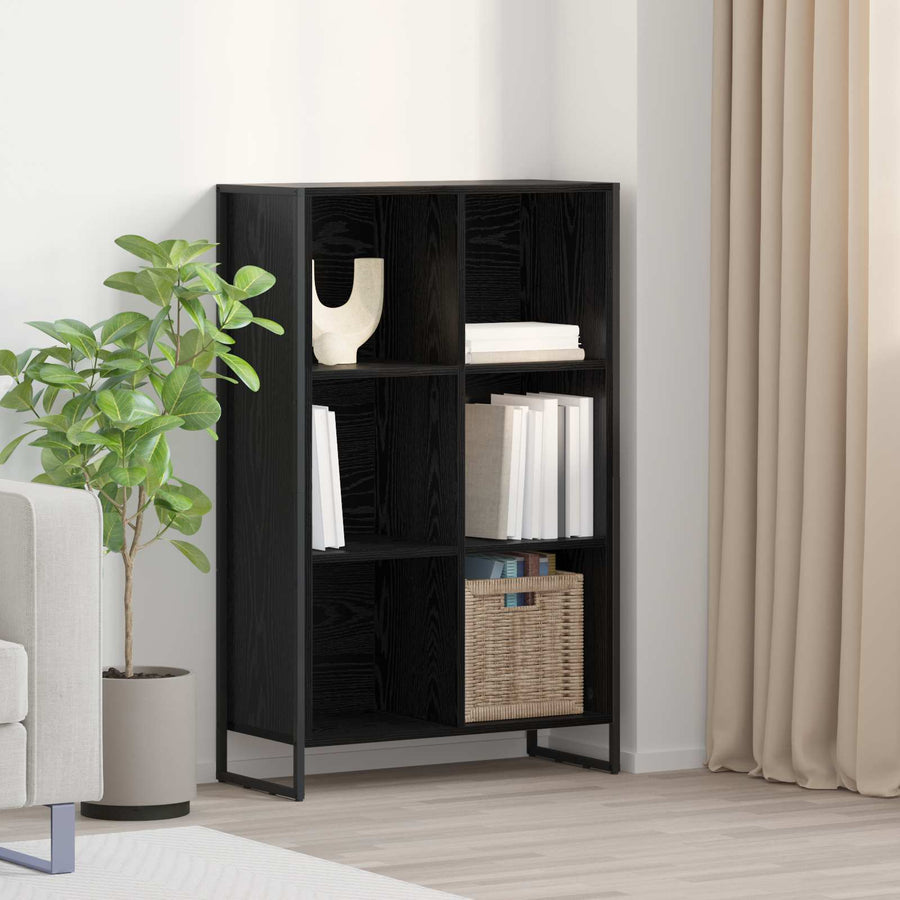 Boekenkast Zwart Eiken 99,5 x 30 x 108,5 cm Bewerkt hout