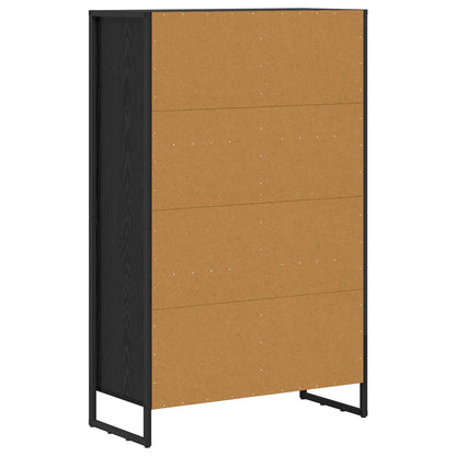 Boekenkast Zwart Eiken 99,5 x 30 x 108,5 cm Bewerkt hout
