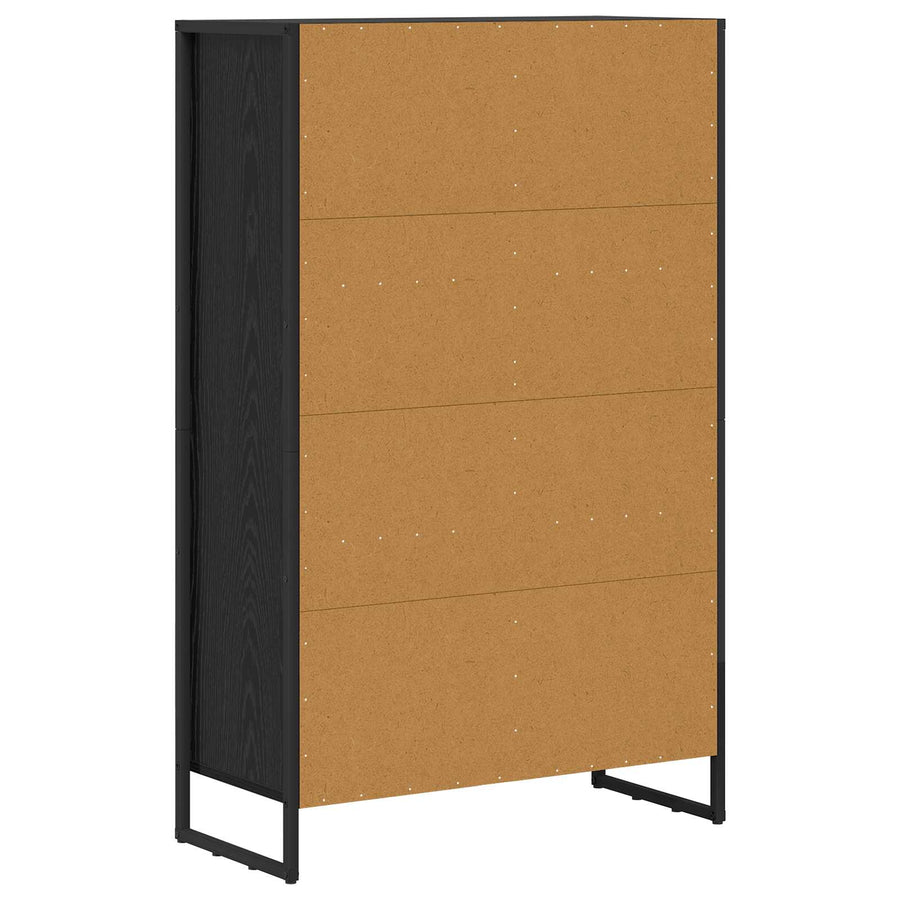 Boekenkast Zwart Eiken 99,5 x 30 x 108,5 cm Bewerkt hout