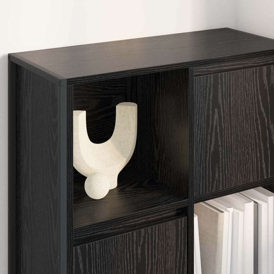 Boekenkast Zwart Eiken 68 x 30 x 108.5 cm Bewerkt hout