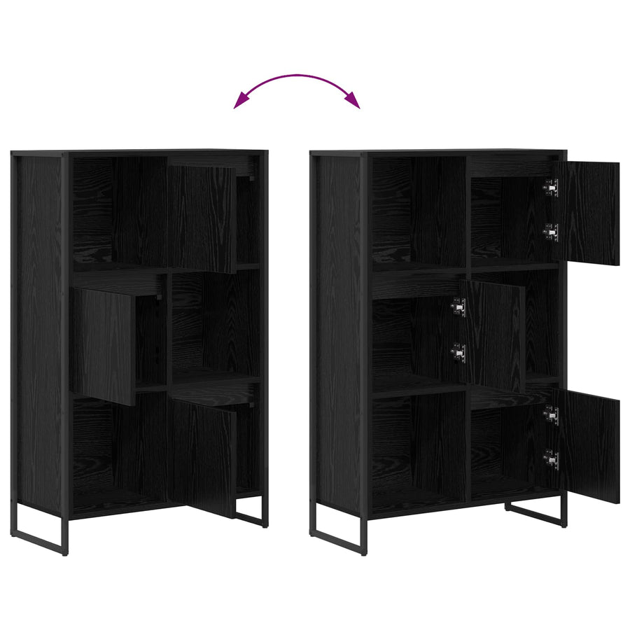 Boekenkast Zwart Eiken 68 x 30 x 108.5 cm Bewerkt hout