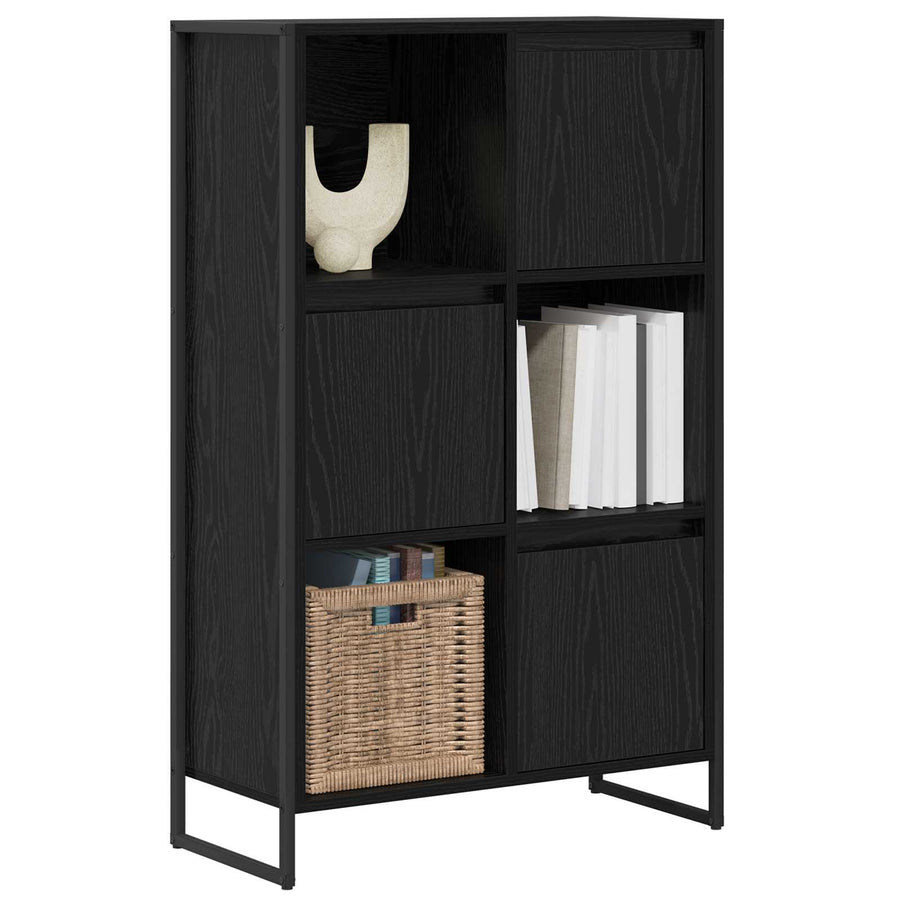 Boekenkast Zwart Eiken 68 x 30 x 108.5 cm Bewerkt hout