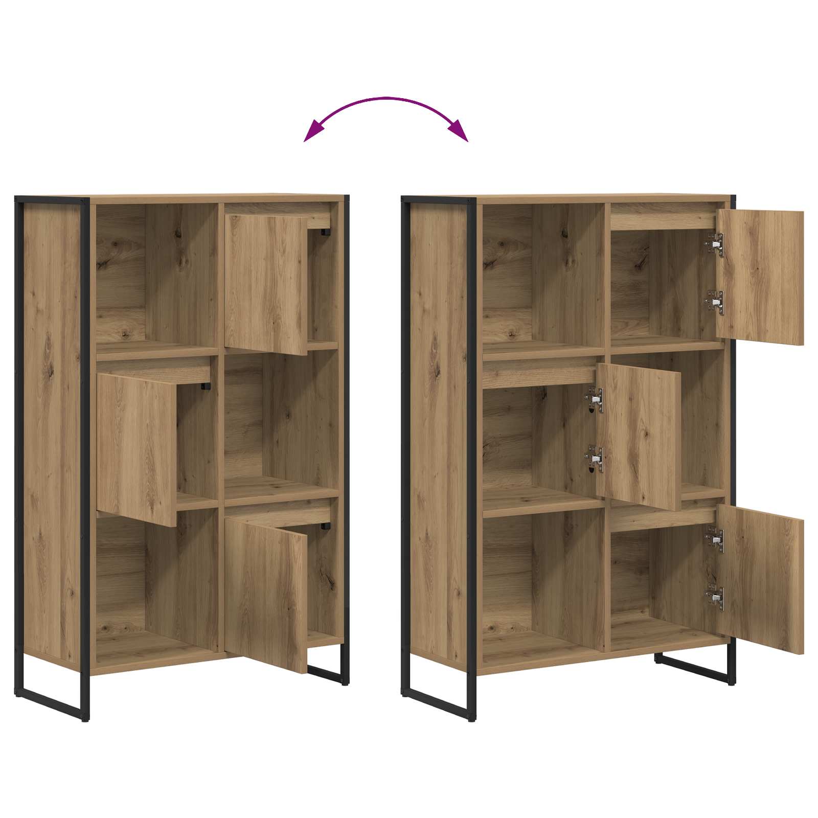 Boekenkast Ambachtelijk eiken 68 x 30 x 108.5 cm Bewerkt hout