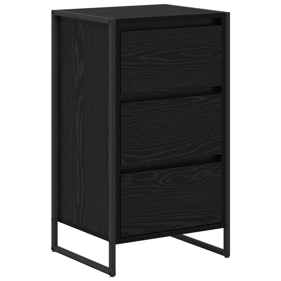 Dressoir met lade Zwart Eiken 42 x 36 x 75.5 cm Bewerkt hout