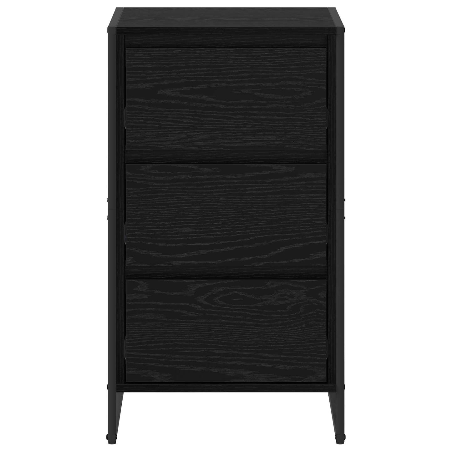 Dressoir met lade Zwart Eiken 42 x 36 x 75.5 cm Bewerkt hout