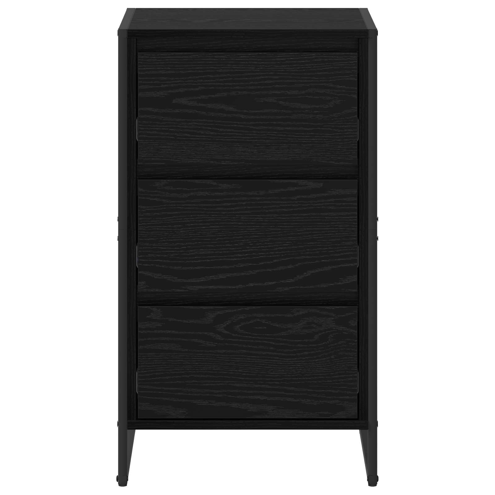 Dressoir met lade Zwart Eiken 42 x 36 x 75.5 cm Bewerkt hout