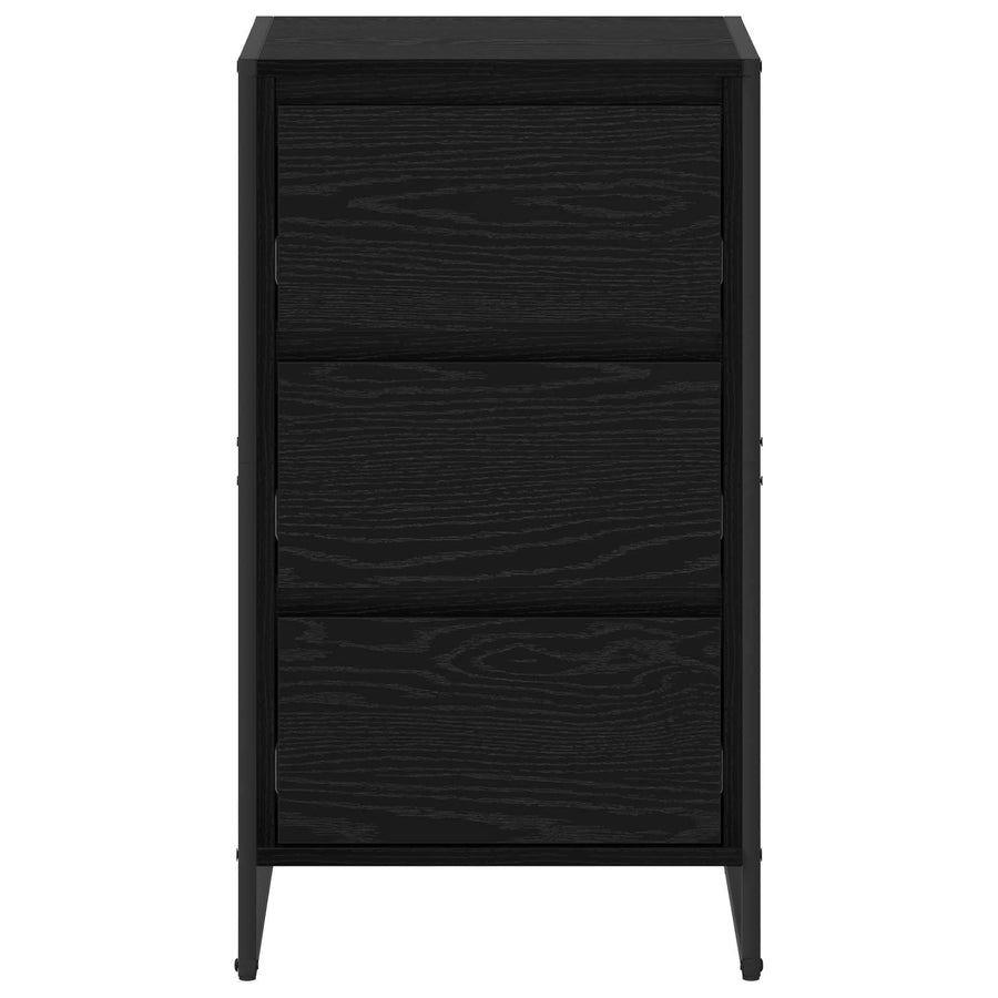 Dressoir met lade Zwart Eiken 42 x 36 x 75.5 cm Bewerkt hout