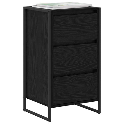 Dressoir met lade Zwart Eiken 42 x 36 x 75.5 cm Bewerkt hout