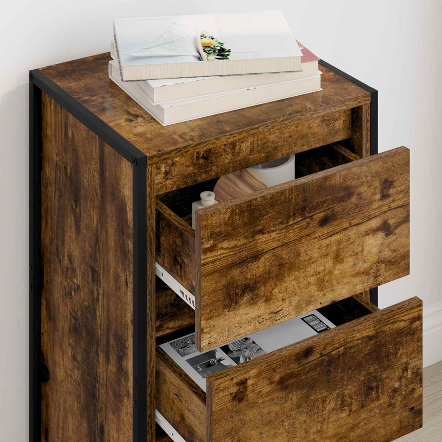 Dressoir met lade Rook Eik 42 x 36 x 75.5 cm Bewerkt hout