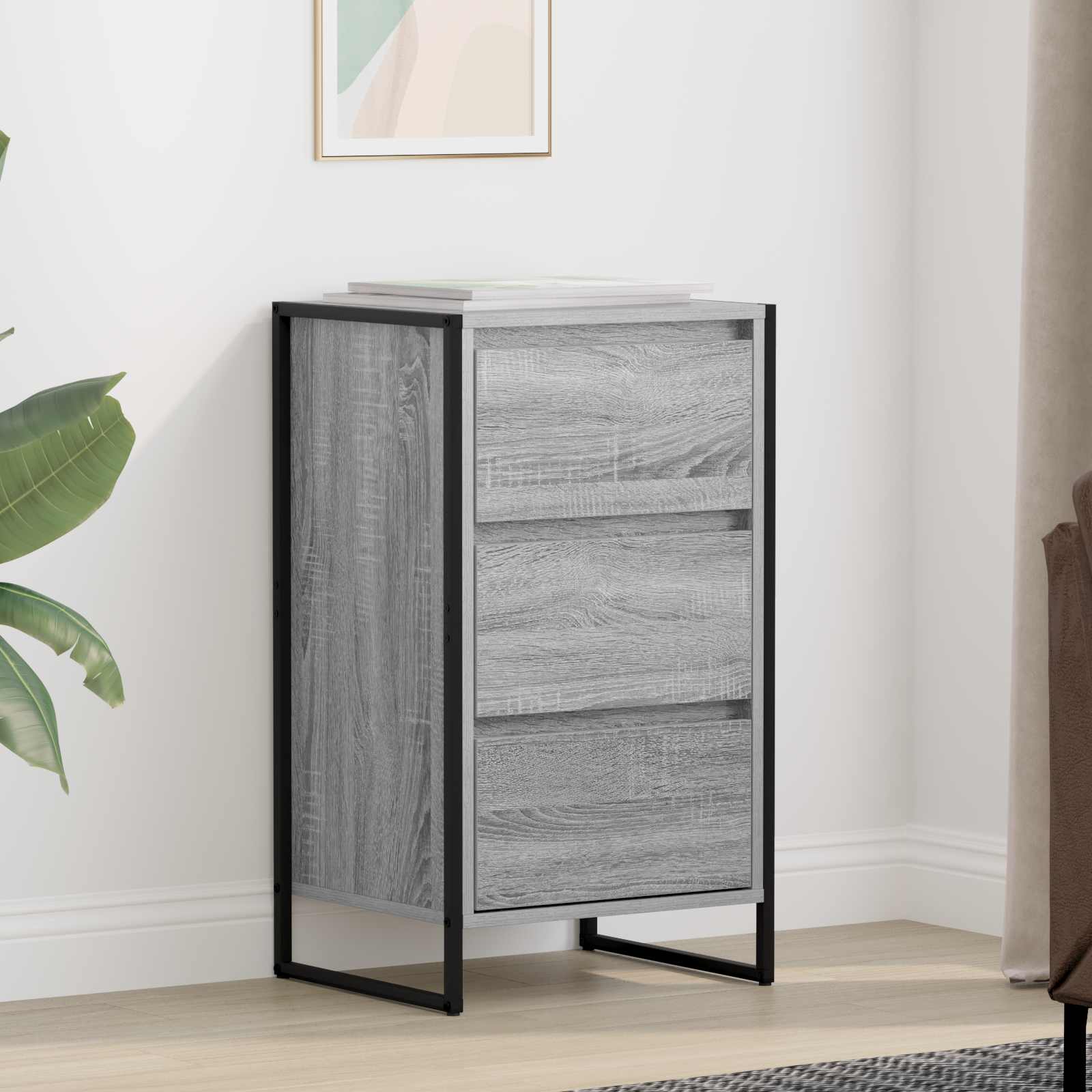 Dressoir met lade Grijs Sonoma 42 x 36 x 75.5 cm Bewerkt hout