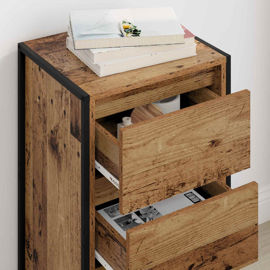 Dressoir met lade Oud Hout 42 x 36 x 75.5 cm Bewerkt hout