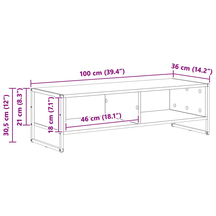TV-kast Oud Hout 100 x 36.5 x 30.5 cm Bewerkt hout