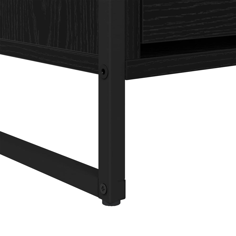 TV-kast met lade Zwart Eiken 100 x 36 x 49,5 cm Bewerkt hout