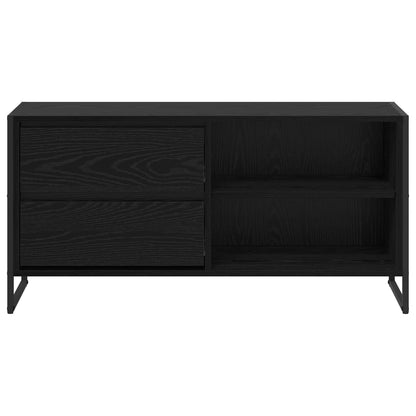 TV-kast met lade Zwart Eiken 100 x 36 x 49,5 cm Bewerkt hout