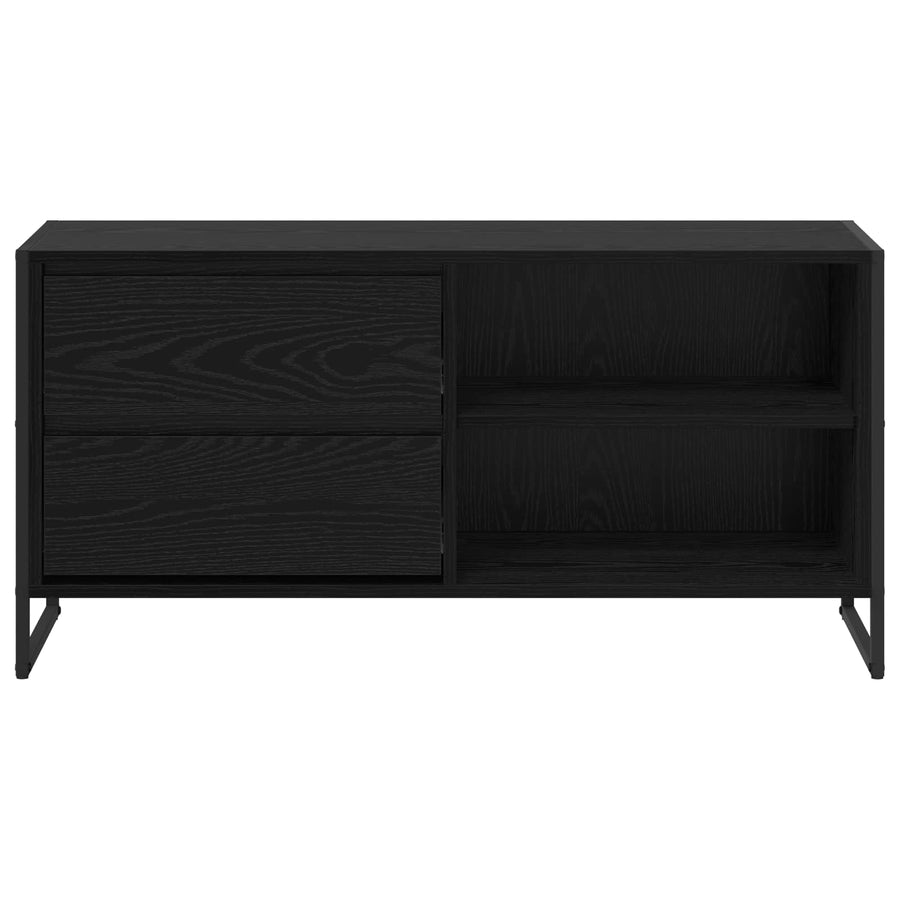 TV-kast met lade Zwart Eiken 100 x 36 x 49,5 cm Bewerkt hout