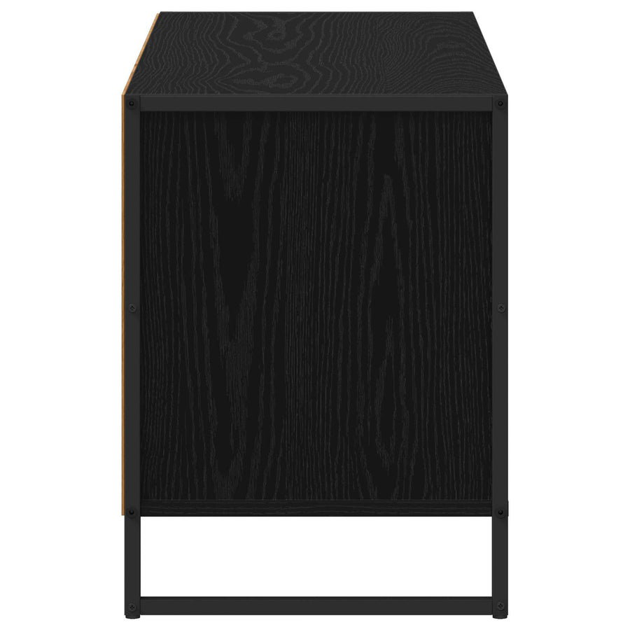 TV-kast met lade Zwart Eiken 100 x 36 x 49,5 cm Bewerkt hout