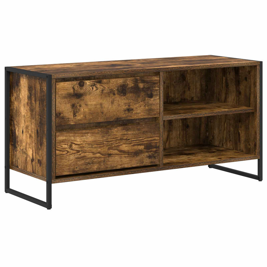 TV-kast met lade Rook Eik 100 x 36 x 49,5 cm Bewerkt hout