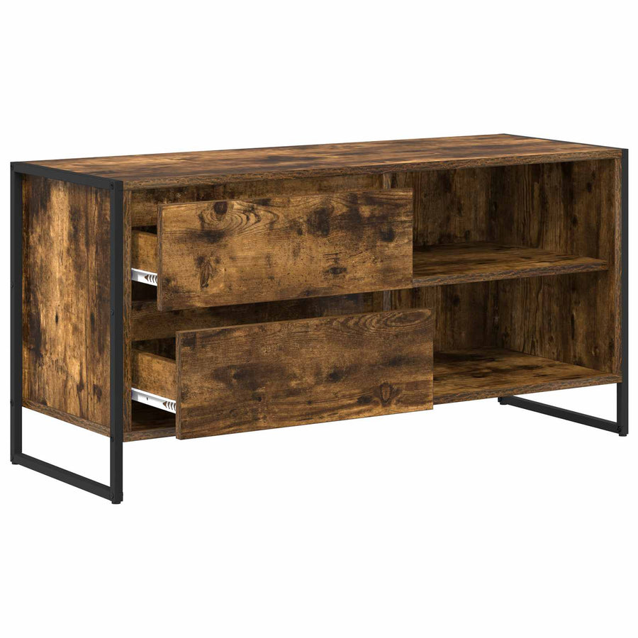 TV-kast met lade Rook Eik 100 x 36 x 49,5 cm Bewerkt hout