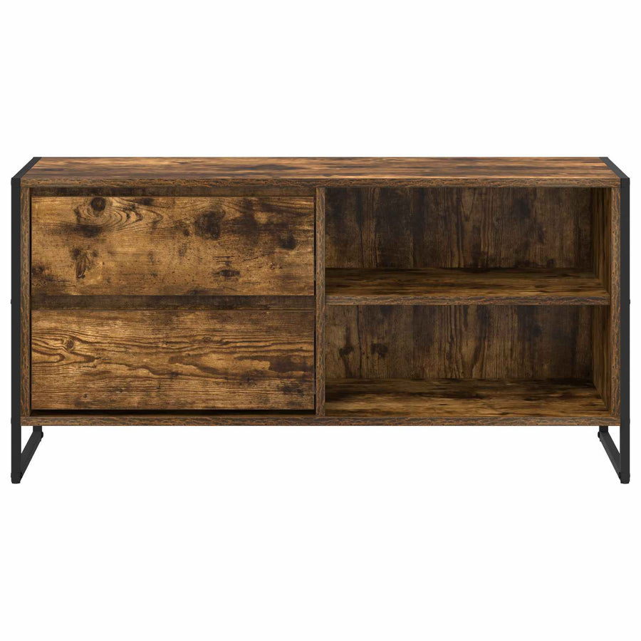 TV-kast met lade Rook Eik 100 x 36 x 49,5 cm Bewerkt hout