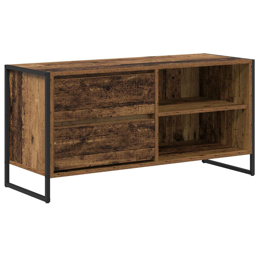 TV-kast met lade Oud Hout 100 x 36 x 49,5 cm Bewerkt hout