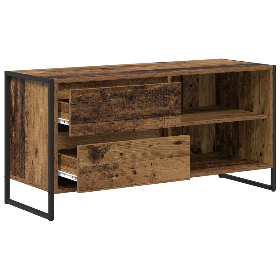 TV-kast met lade Oud Hout 100 x 36 x 49,5 cm Bewerkt hout