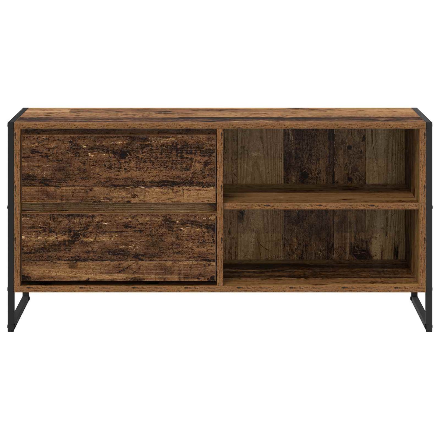 TV-kast met lade Oud Hout 100 x 36 x 49,5 cm Bewerkt hout