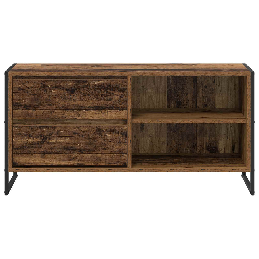 TV-kast met lade Oud Hout 100 x 36 x 49,5 cm Bewerkt hout