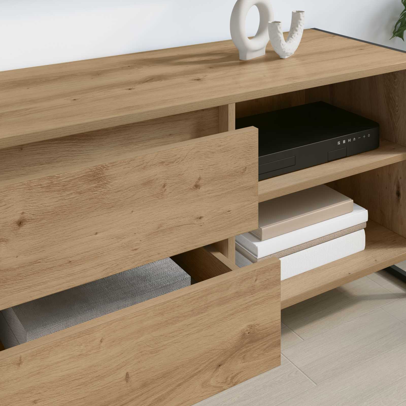 TV-kast Ambachtelijk eiken 100 x 36 x 49,5 cm Bewerkt hout
