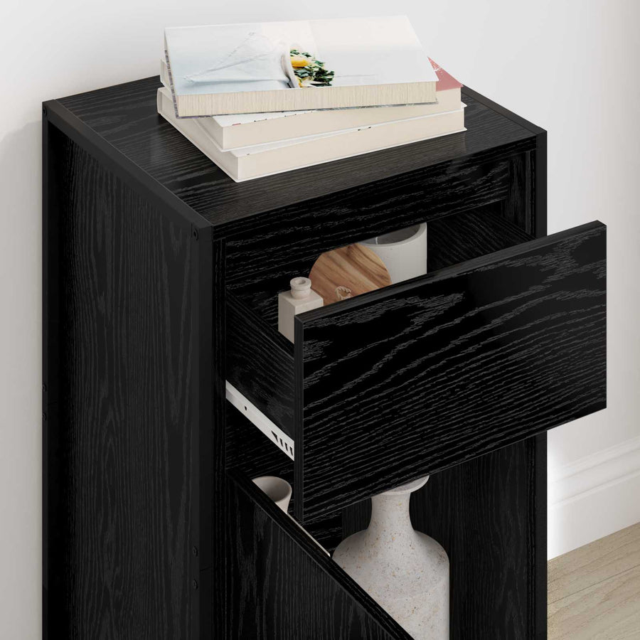 Dressoir met lade Zwart Eiken 81 x 36 x 150.5 cm Bewerkt hout
