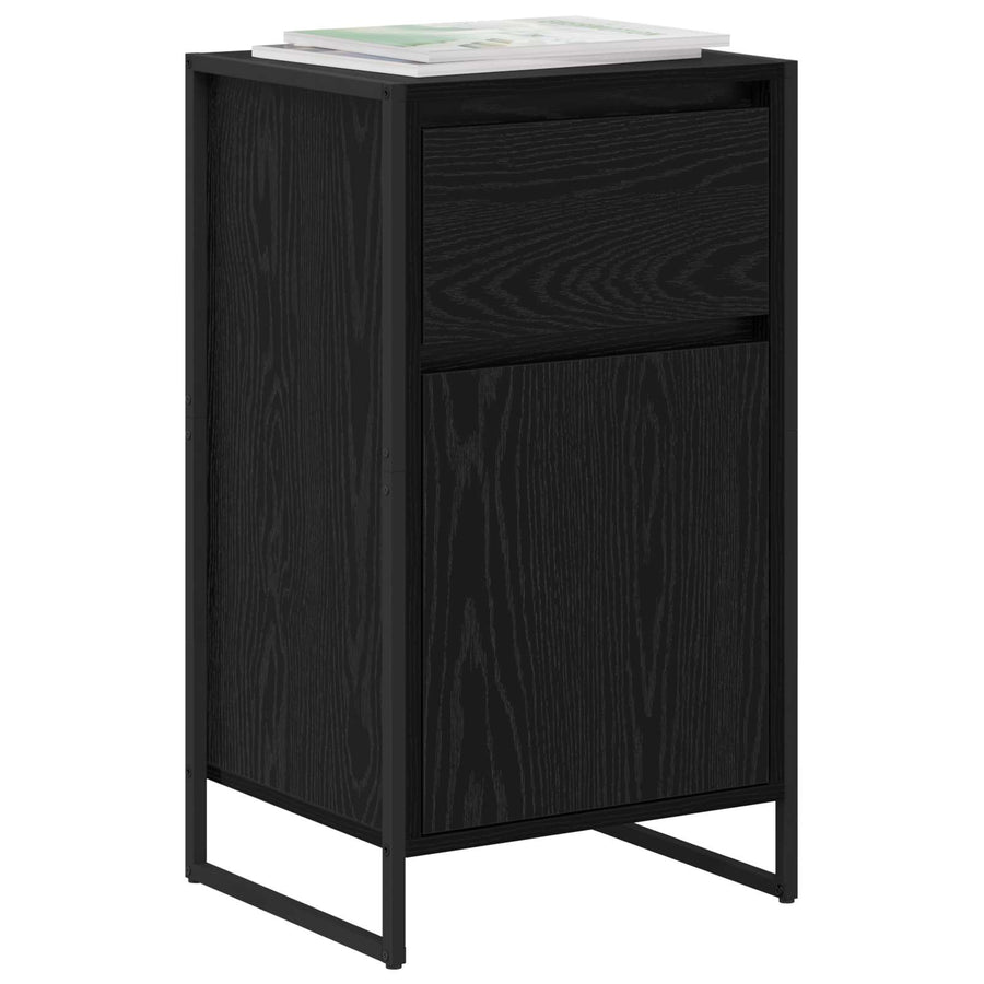 Dressoir met lade Zwart Eiken 81 x 36 x 150.5 cm Bewerkt hout