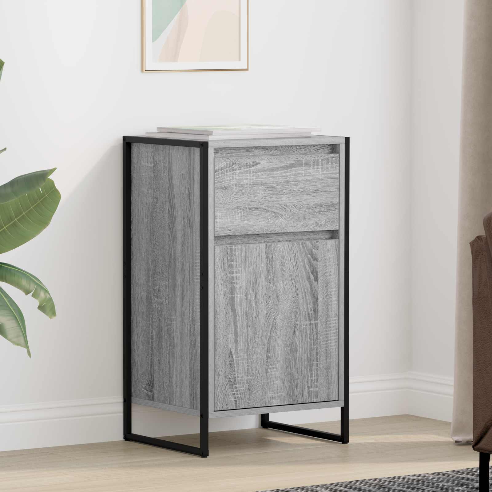Dressoir met lade Grijs Sonoma 81 x 36 x 150.5 cm Bewerkt hout