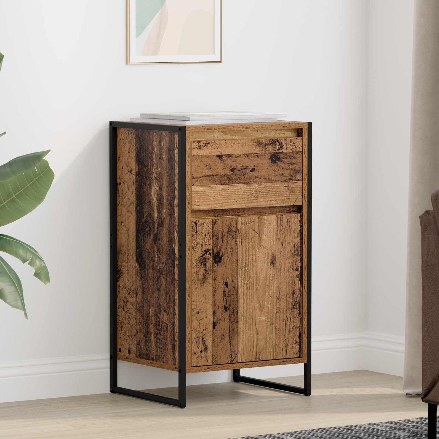 Dressoir met lade Oud Hout 81 x 36 x 150.5 cm Bewerkt hout
