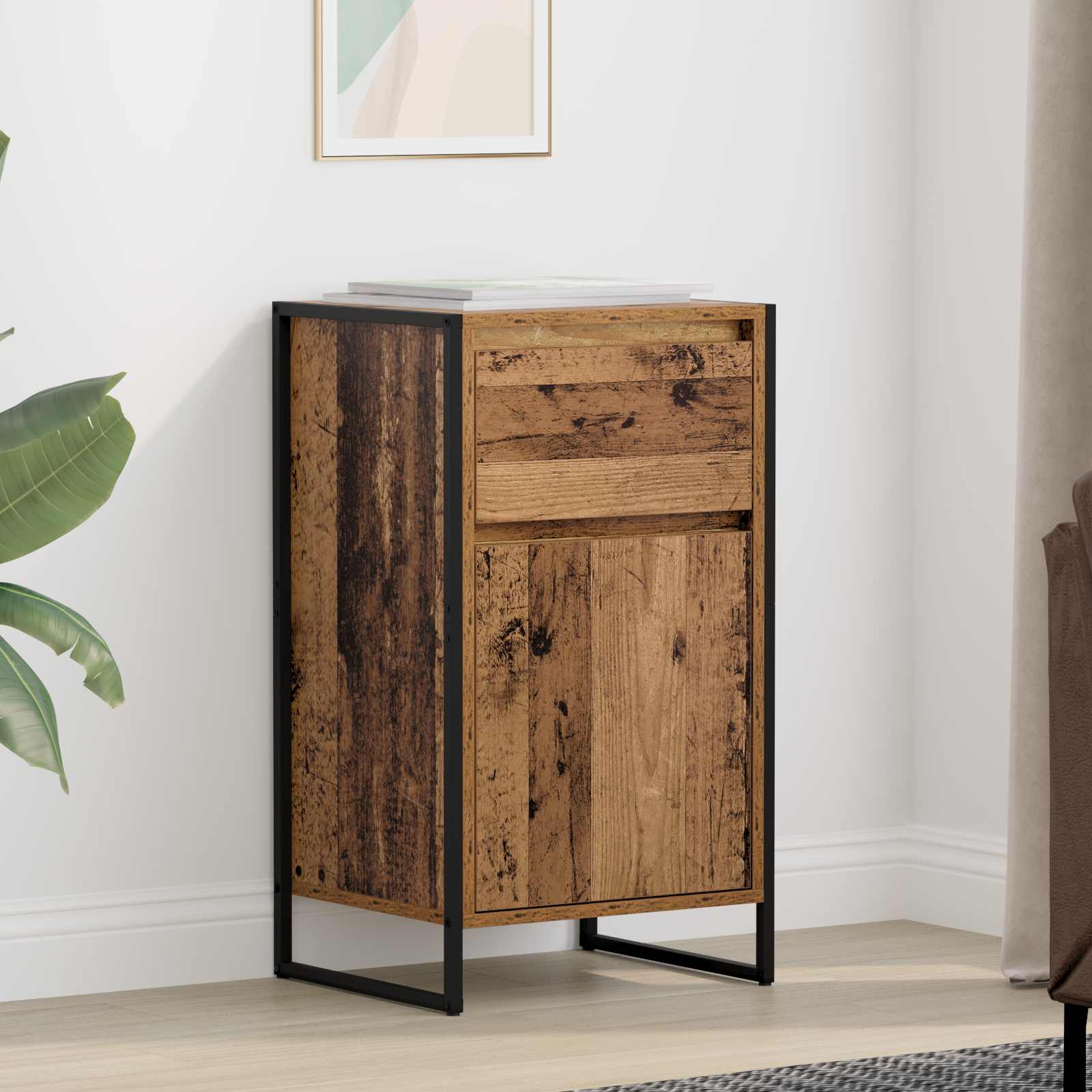 Dressoir met lade Oud Hout 81 x 36 x 150.5 cm Bewerkt hout