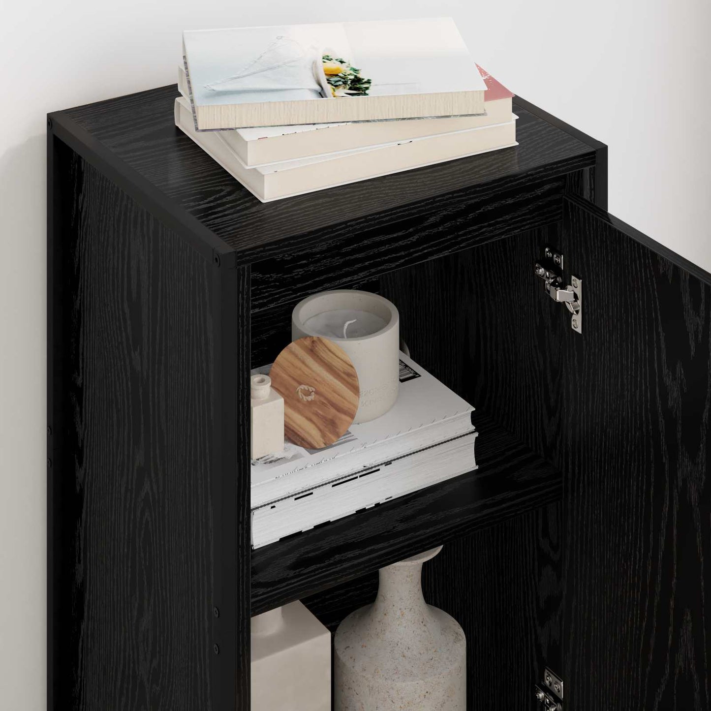 Dressoir Zwart Eiken 43 x 36 x 75,5 cm Bewerkt hout