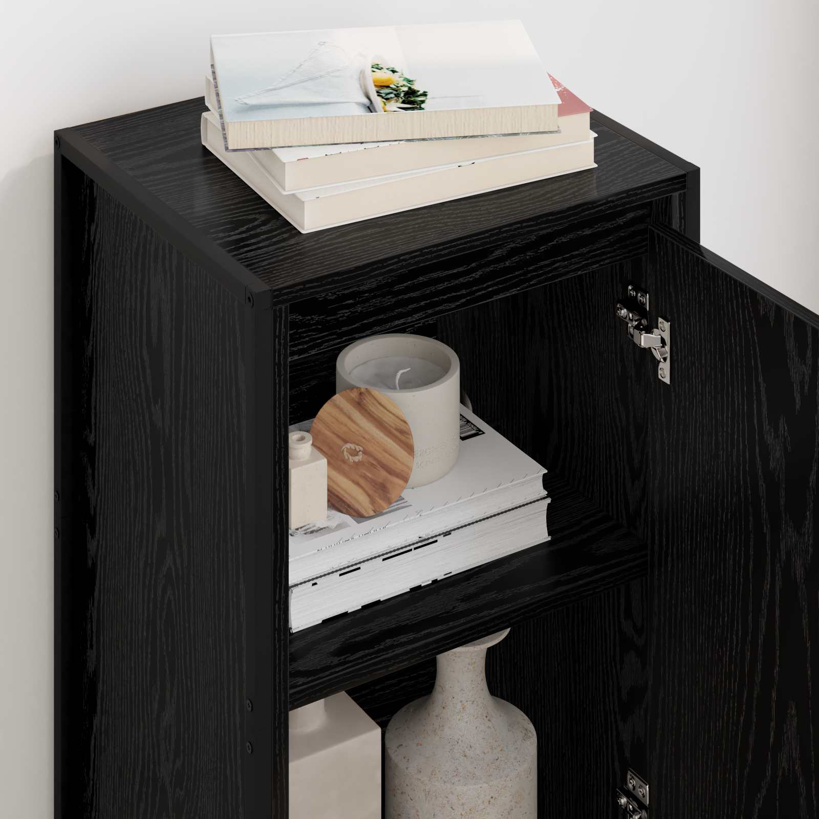 Dressoir Zwart Eiken 43 x 36 x 75,5 cm Bewerkt hout
