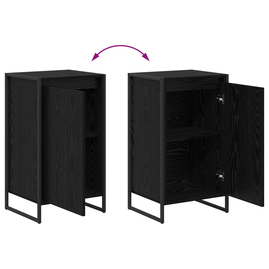 Dressoir Zwart Eiken 43 x 36 x 75,5 cm Bewerkt hout