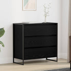Sideboard with Drawer Black Oak 79 x 36 x 75.5 cm Engineered wood