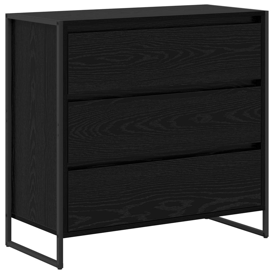 Dressoir met lade Zwart Eiken 79 x 36 x 75.5 cm Bewerkt hout