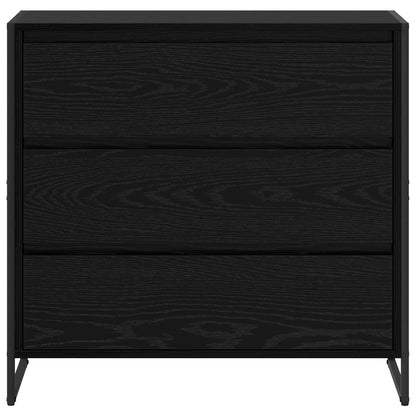 Dressoir met lade Zwart Eiken 79 x 36 x 75.5 cm Bewerkt hout