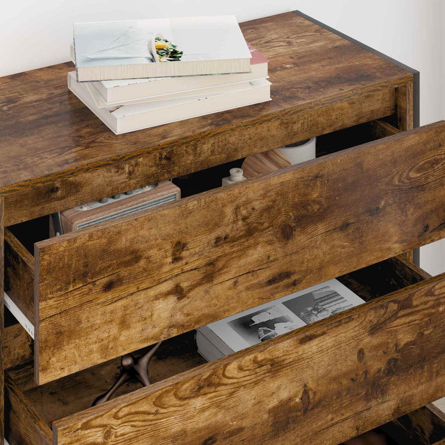 Dressoir met lade Rook Eik 79 x 36 x 75.5 cm Bewerkt hout