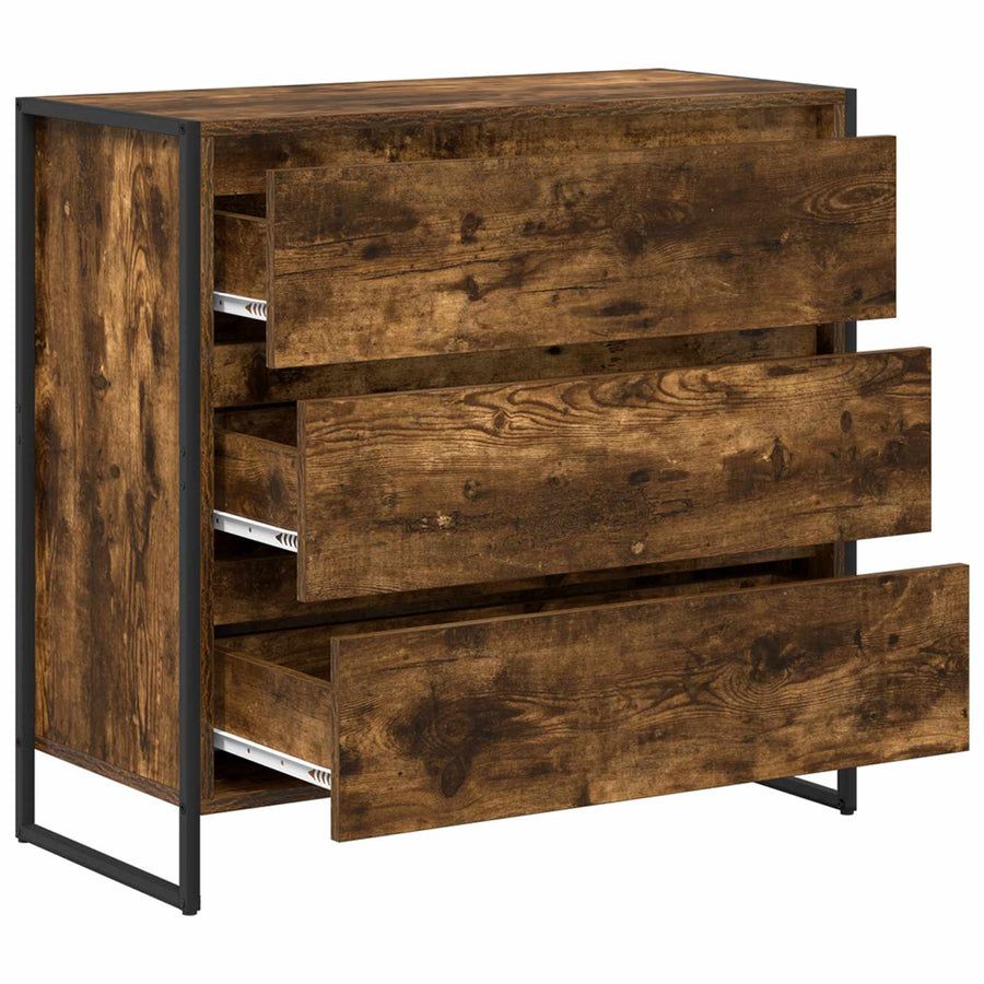 Dressoir met lade Rook Eik 79 x 36 x 75.5 cm Bewerkt hout