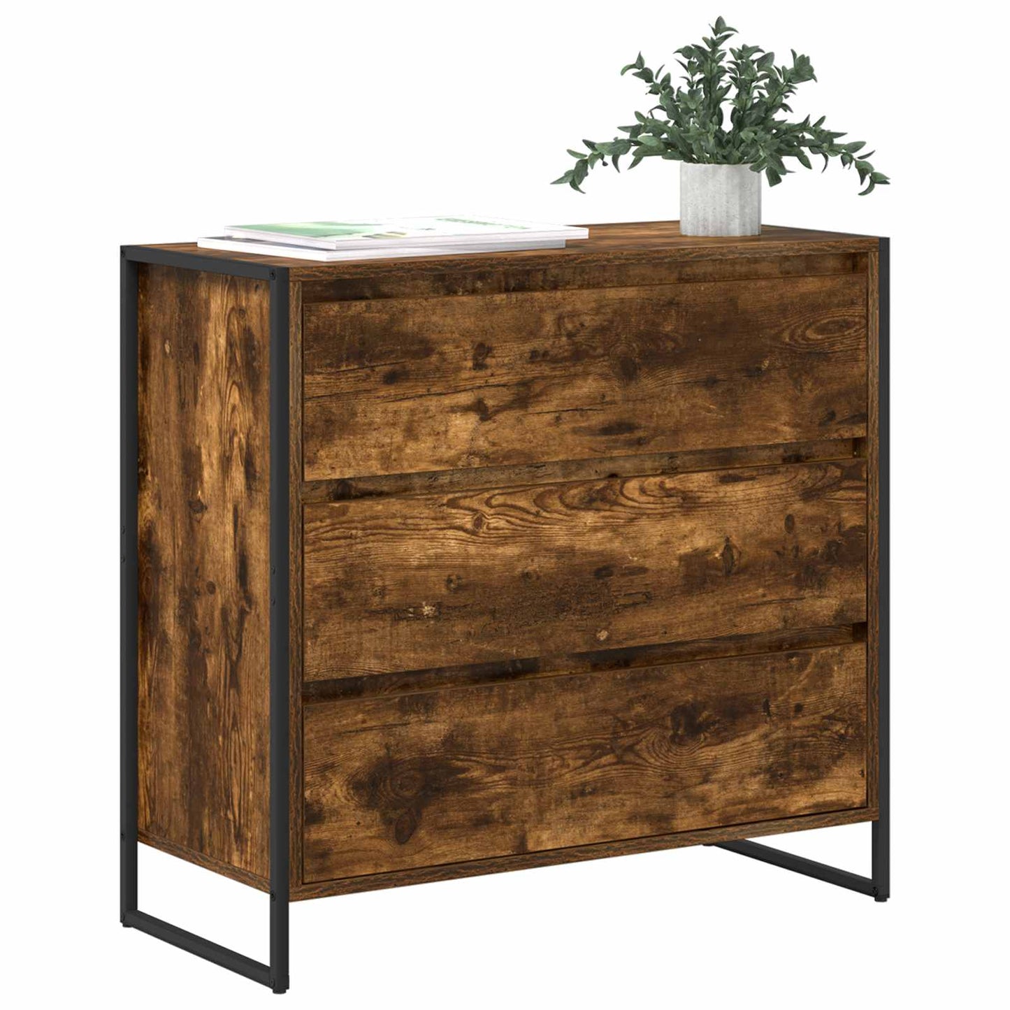 Dressoir met lade Rook Eik 79 x 36 x 75.5 cm Bewerkt hout