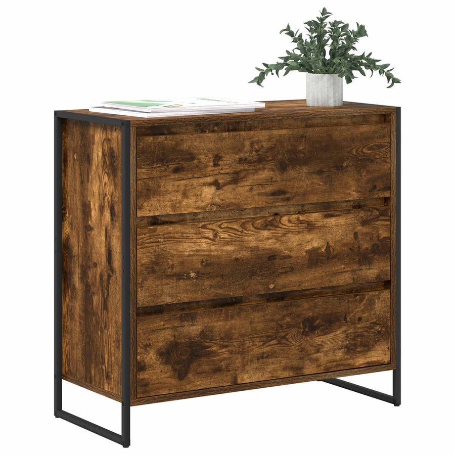 Dressoir met lade Rook Eik 79 x 36 x 75.5 cm Bewerkt hout